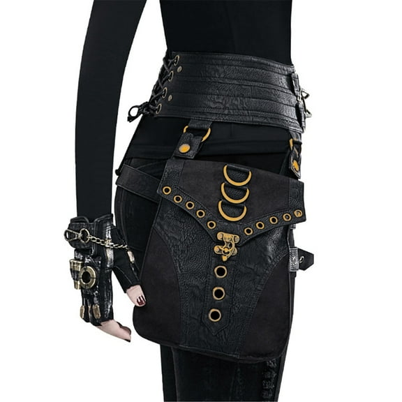 Yokua Gothic Hip Bag Cool Waist Bag Functionable Fanny Pack for Urban Explorers