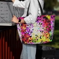 thumbnail image 7 of Xecao Colorful Tie Dye Stained Glass 3 for versatile beach bag for women includes zipper pockets and waterproof material, ideal for vacations and adventures., 7 of 7