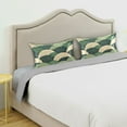 thumbnail image 3 of Yayeee Pillowcase Standard Size Set of 2 Satin Wrinkle Resistant Pillow Case, Green Abstract Shapes, 3 of 7