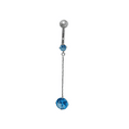 thumbnail image 4 of Round 4 Prong CZ Dangling Chain Belly Navel Ring Surgical Steel 14g - 3/8" -10mm, 4 of 11