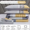 thumbnail image 6 of Davulos 6 Piece Geometric Pattern Yellow Comforter Set，Queen Bed in a Bag Set , Stylish Bedding Set with Comforter, Flat Sheet, Fitted Sheet, 2 Pillowcases & 1 Decorative Pillowcase, 6 of 8