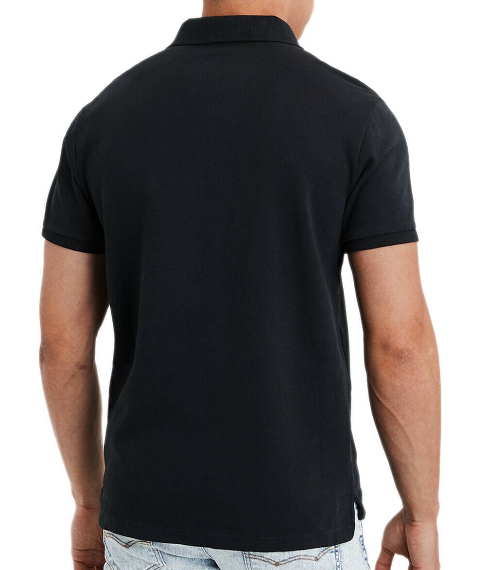 Black American Eagle Mens 8848001 Ultra Soft Logo Polo