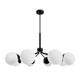 thumbnail image 2 of Hunter - Hepburn 8-light Matte Black, Extra Large Chandelier, Dimmable, Mid Century Modern Style, Sputnik Shaped, for Bedrooms, Dining, Living Rooms - 19870, 2 of 7