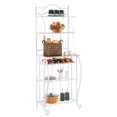 thumbnail image 1 of Kitchen Bakers Rack, 5 Tier Metal Kitchen Shelf with Wine Rack, White, 1 of 10