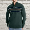 thumbnail image 2 of GigrtiJin Pull à Quart de Zip pour Hommes Manches Longues Col Montant Pull Rayé Mode Décontracté Confortable, 2 of 8