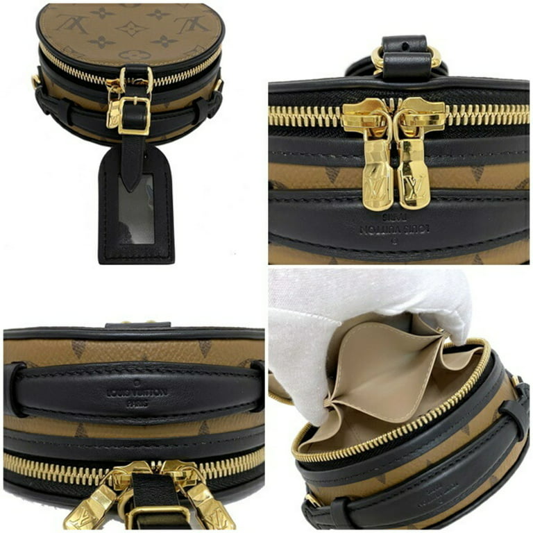 Authenticated Used Louis Vuitton Shoulder Bag Bowat Chapo Brown Black Gold  Monogram Reverse M68276 PL0240 LOUIS VUITTON Pochette Mini Name Tag LV  Round 