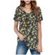 thumbnail image 1 of Camiseta Suelta de Cuello en V Impresa de Manga Corta de las Mujeres, Ligero 95% Poliéster 5% Spandex Casual Top para el Hogar Y el Uso Diario, Camiseta Cómoda, 1 of 5