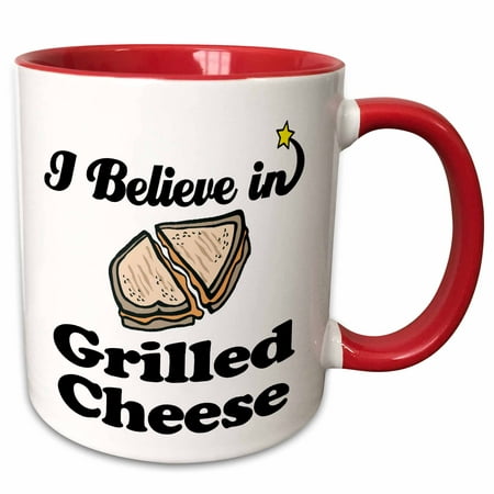 3dRose I Believe In Grilled Cheese - Two Tone Red Mug,