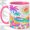 Pink, variant on Rainbow Tropical Beach Accent Mug, 11oz Ceramic Coffee Cup for Beach Lovers