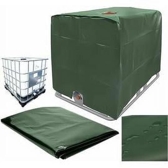 Funda para tanque de agua, funda para tanque IBC de 1000 l, funda protectora para contenedor de agua, antipolvo, antirayos UV y antilluvia, 120 x 100 x 116 cm (verde) Cisea