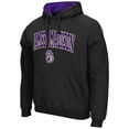 thumbnail image 2 of Men's Colosseum Black James Madison Dukes Arch and Logo Pullover Hoodie, 2 of 3
