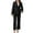 Black, variant on GigrtiJin Women Fall 2 Piece Sets Casual Striped Lapel Suit Jacket and Straight Trousers Set Fashion Casual Comfy Outfit