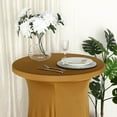 Efavormart Gold Round Spandex Cocktail Table Cover With Natural Wavy ...