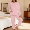 thumbnail image 2 of SUYIDA Womens Pajama Sets Winter,Cozy Set With Hooded Pullover And Comfy Pants Featuring Convenient Pocket For Relaxation And Everyday Wear - Light Pink, 2 of 6