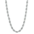 thumbnail image 5 of 4mm Rhodium Plated Twisted Rope Chain Necklace, 24 inches, 5 of 7