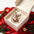 thumbnail image 4 of Christmas Embossed Stemless Wine Glasses with Santa Snowman Reindeer Prints, Clear Decorative Glassware for Cocktail Coffee Cocoa Tabletop Decor, 4 of 5