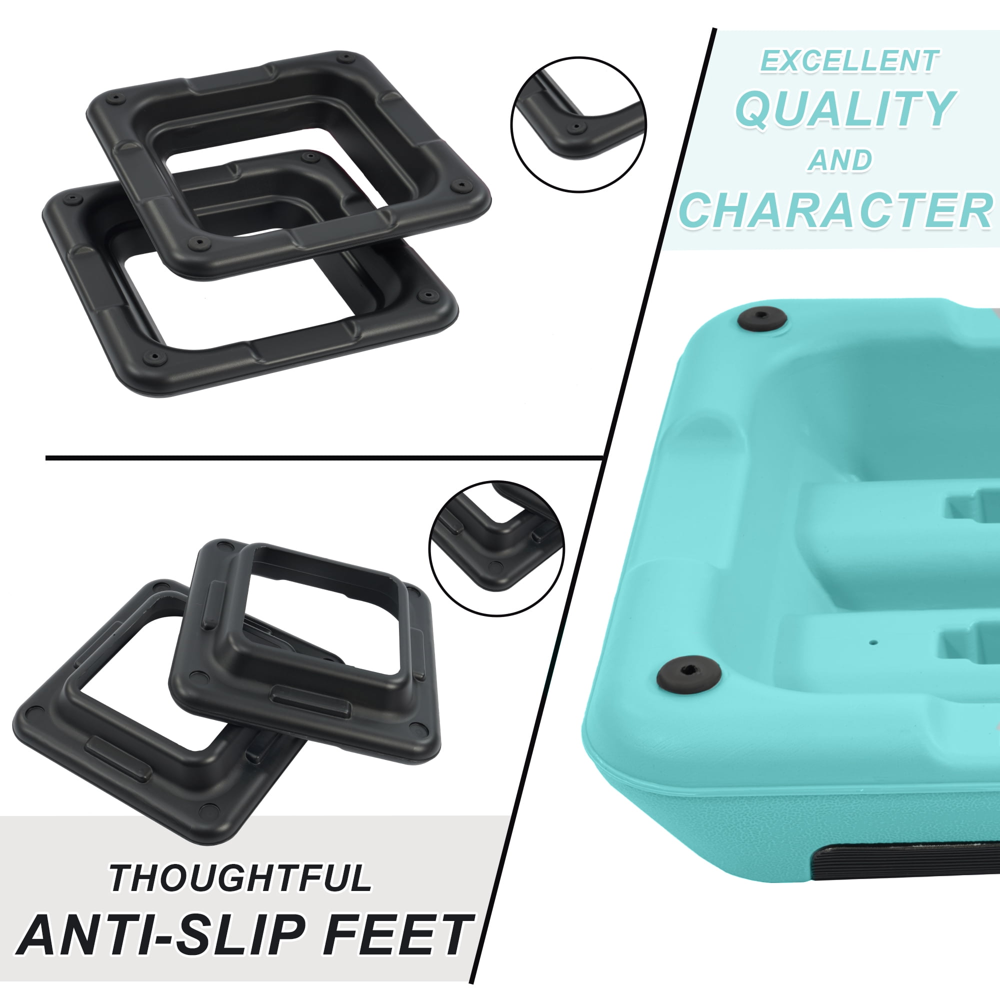 FlexWave 43-inch Aerobic Step Platform, Adjustable Fitness Stepper with 4 Adjustable Step Risers, Aerobics Stepper Workout Stepper for Aerobic Strength and Training in Home Gym, Blue