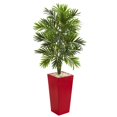 thumbnail image 1 of Nearly Natural 5635 4,5 Pi Areca Palmier Artificiel en Jardinière Rouge, 1 of 1