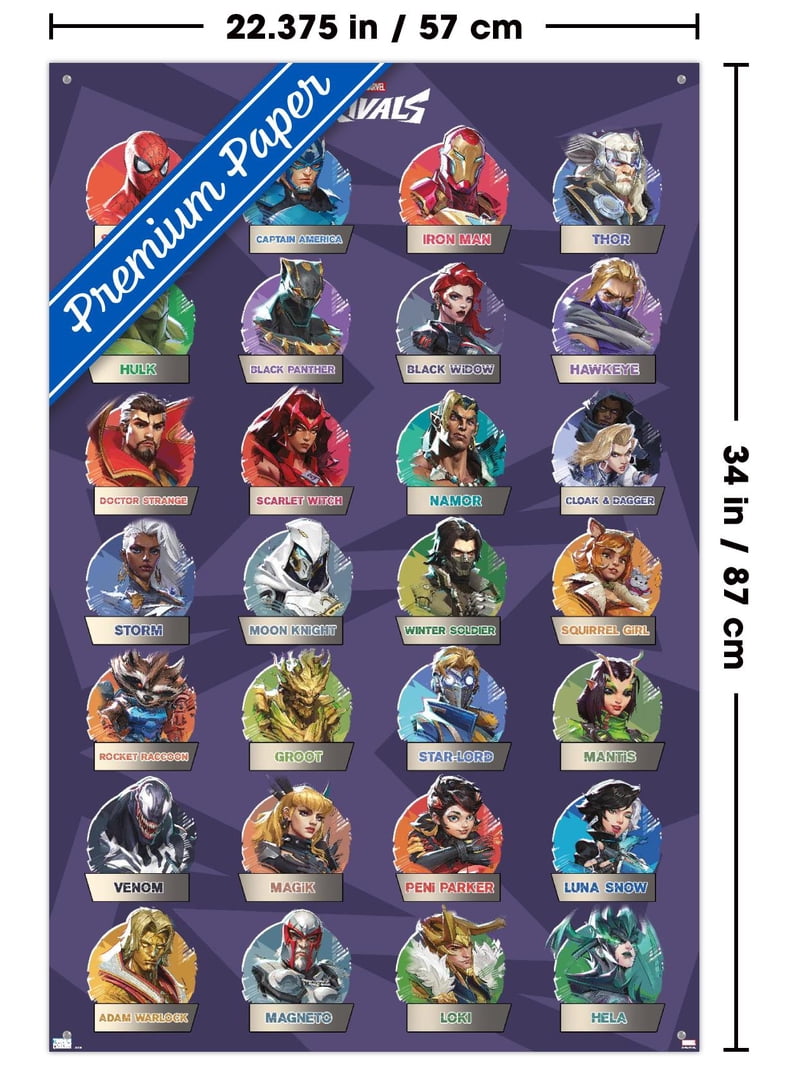 Marvel Rivals - Grid Wall Poster with Pushpins, 22.375