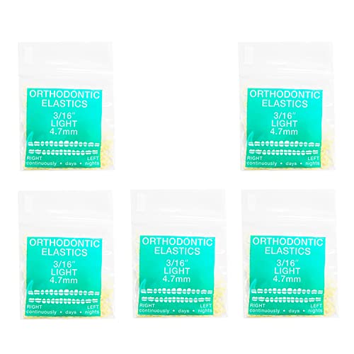 Orthodontic Elastics 3/16 Light, JMU 500 Pack 2.5oz Orthodontic Rubber
