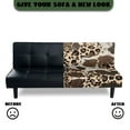 thumbnail image 5 of SCRAWLGOD Fur Cow Leopard Print Brown Beige Futon Cover Armless Sofa Covers Sofa Bed Covers Stretch Futon Couch Cover Sofa Slipcover Thick Stay in Place Furniture Protector, 5 of 7