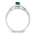 thumbnail image 2 of Solid 925 Sterling Silver Created Emerald Green May Gemstone Engagement Ring Size 9, 2 of 4