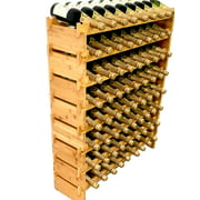DECOMIL - 72 Bottle Stackable Modular Wine Rack Wine Storage Rack Solid Bamboo Wine Holder Display Shelves