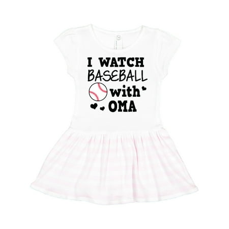 

Inktastic I Watch Baseball with My Oma Gift Toddler Girl Dress
