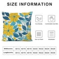 thumbnail image 5 of Shiartex Flower Pillow Covers Decorative Throw Pillow Yellow Blue Floral Pillow Cover Dahlia Teal Cushion Cover for Couch Sofa Bed Room Home Decor Zippered Pillow Cases Turquoise, 5 of 5