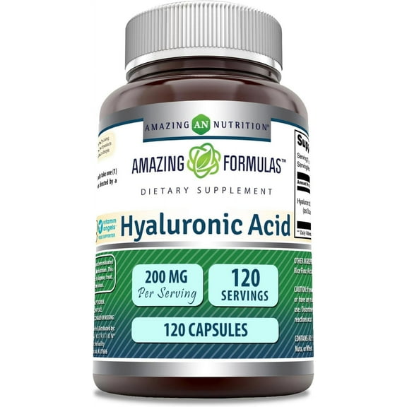 Amazing Formulas Hyaluronic Acid 200 mg 120 Capsules (Non-GMO)