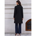 thumbnail image 3 of DARING DIVA Women's Stand Collar Mid-Length Overcoat with Pockets XS Black, 3 of 6