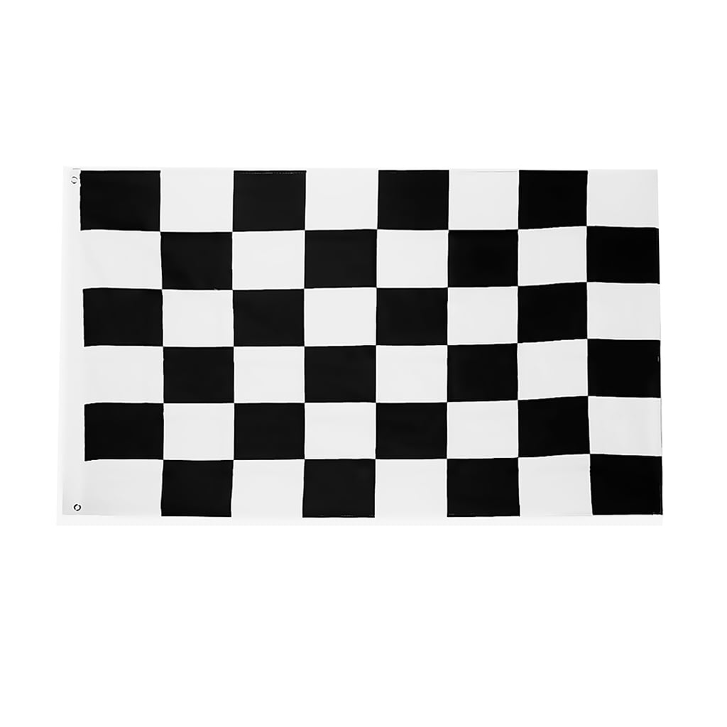 Bandera de carreras Sunnimix Rectángulo enrejado Blanco y negro 90x150
