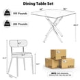 thumbnail image 2 of Katboc Modern 3-Piece Dining Set, 36in Square Tempered Glass Table with Cross Metal Legs, 2 Teddy Velvet Chairs, Space Saving for Living Room, Kitchen, Black1, 2 of 6