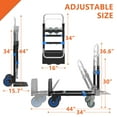 thumbnail image 2 of 3-in-1 Heavy Duty Folding Dolly, Convertible Hand Truck Portable Steel with Telescopic Handle & Dolly Cart with Rubber Wheels, 580LB Capacity,Blue, 2 of 7