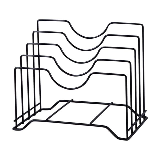 Ohufall Thick Iron Multi layer Four Card Space Kitchen Countertop Pot Lid Storage Rack Cutting Board Storage Racks with storage home and kitchen kitchen items