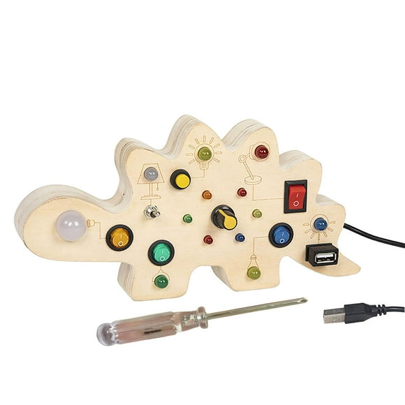 Tablero ocupado Montessori, tablero de interruptor de luz divertido, actividades de aprendizaje preescolar, tablero sensorial de aprendizaje electróni