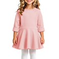thumbnail image 6 of THDHVS Girls' Dresses,Toddler Girls Cotton Brushed Ruffle Hem Dress Long Sleeve Round Neck Fall,Girls Long Sleeve Dress 9-12 Months, 6 of 6