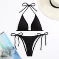 thumbnail image 2 of MSJUHEG Knot Front,Tie Back Bathing Suit,Push Up,Bathing Suits for Women,2 Piece Bikini Sets,Summer Swimsuit,Womens Bikini Black L, 2 of 5