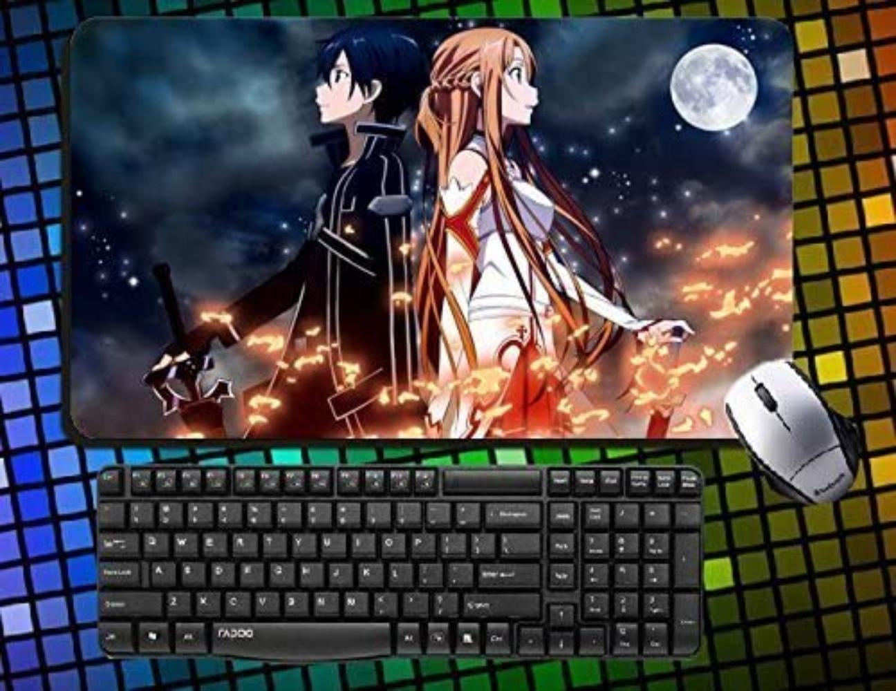 Anime Girl Sword Art Online Mouse Pad Yuuki Asuna Keyboard Work Mat Game Playmat 