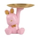 thumbnail image 1 of Figura de conejo, joyería, baratijas, bandeja para servir, decoración de resina, estatua, escultura Rosado, 1 of 9