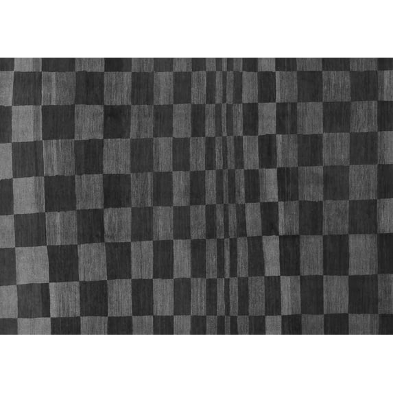 Ahgly Company Indoor Rectangle Checkered Gray Modern Area Rugs, 2' x 4'