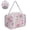 Orange Pink Flower, variant on Leopard Print Duffle Bag Weekender Bags for Women, Spirit Airline Personal Item Bag, Carry on Overnight Bag with Adjustable Strap, Lightweight Gym Bag Waterproof Travel Bag