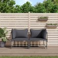 thumbnail image 1 of vidaXL Sectional Corner Sofas with Cushions 2 pcs Poly Rattan, 1 of 4