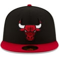 thumbnail image 2 of Men's New Era Black/Red Chicago Bulls Official Team Color 2Tone 59FIFTY Fitted Hat, 2 of 6