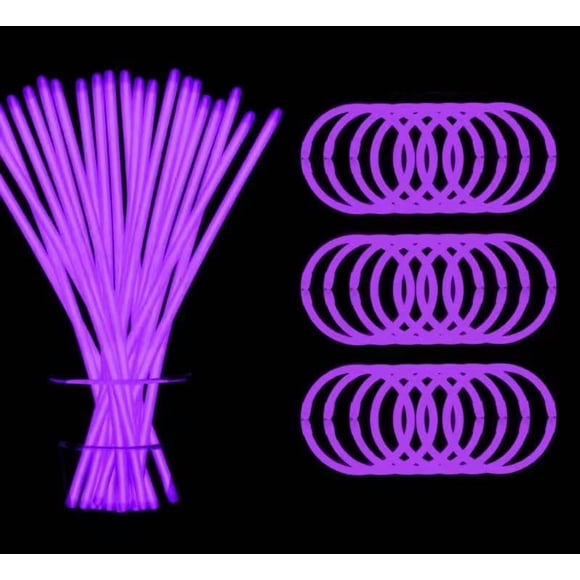 Pulseras y collares YOFOBU de Glow Sticks, color morado, 300 unidades, para niños de más de 8 años