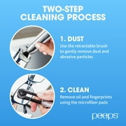 Peeps Lens Cleaner - Glasses Cleaning Tool with Brush - Portable & Reusable - Safe & Effective Carbon Microfiber - Leaves No Dust or Fingerprints - Streak Free - Blue Injected - 3 Count