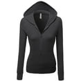 thumbnail image 1 of FashionOutfit Women's Cotton Spandex Basic Casual Zip Up Thermal Hooded Jacket, 1 of 3