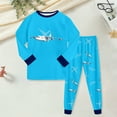 thumbnail image 2 of Zshosam Kids Pajamas Set of 2 Boys Pajamas Set for Kids 2 Piece Long Sleeve Soft Cozy Sleepwear Stretch Fashion Pjs for Big Boys Size 4T 5T,(Sky Blue 4-5 Years), 2 of 6