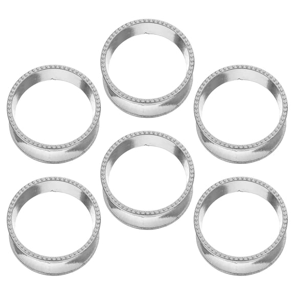 SEWCHICS Plated Silver Stainless Steel Napkin Rings Elegant Home Table Decor 6Pcs