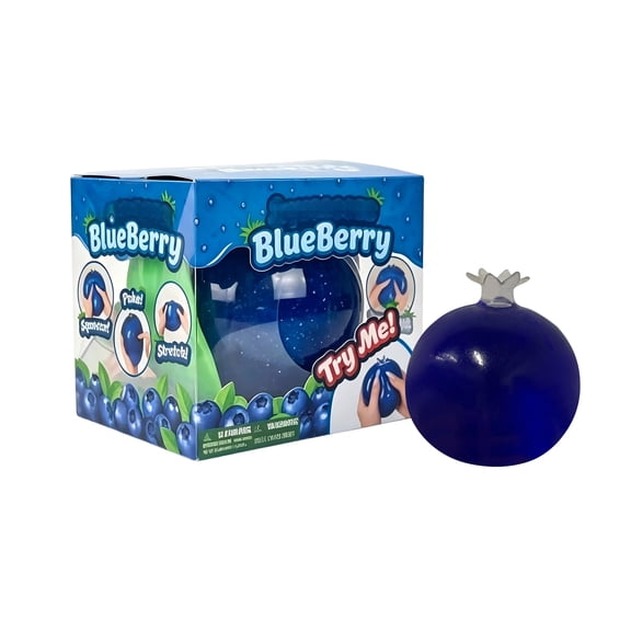 Blueberry Squishy Fidget Toy, Realistic Fruit Shaped Stress Relief Squeeze Toy for Adults Kids, Soft Sensory Desk Gift